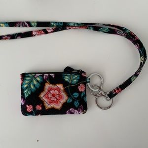 Vera Bradley zip id case and lanyard